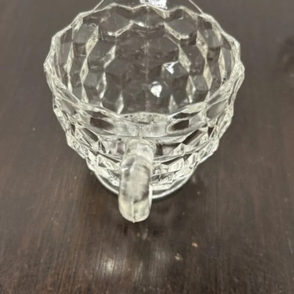 Fostoria LOT American Creamer & Nappy Candy Dish Clear Glass 2pc set
